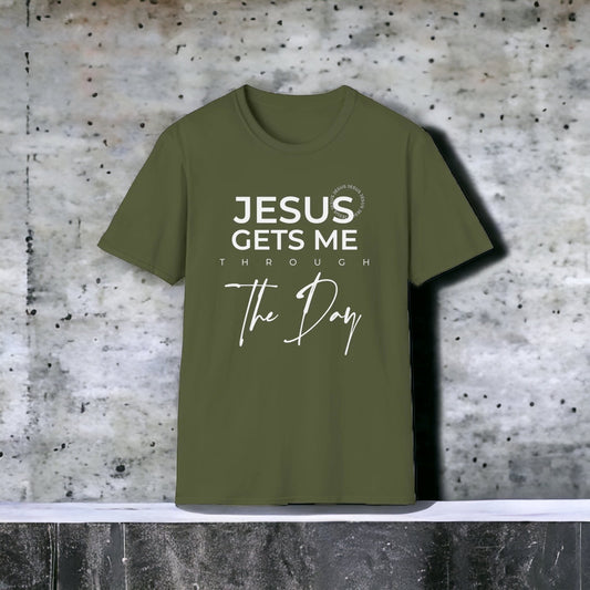 JESUS GETS ME THROUGH THE DAY TEE (7 COLORS)